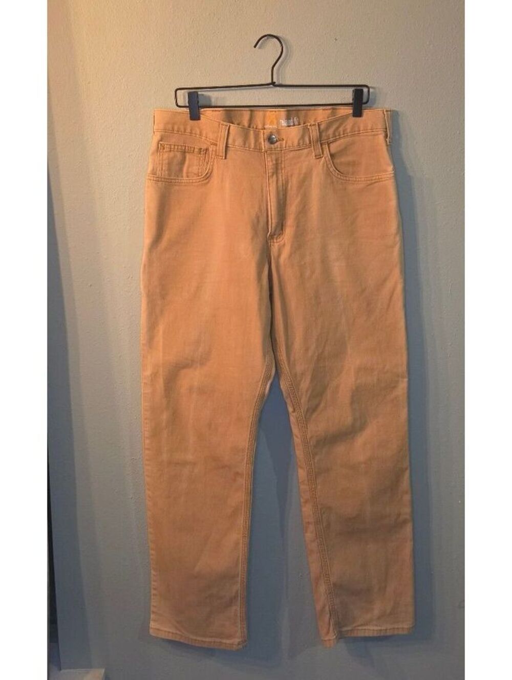 Carhartt Relaxed Fit Tan Canvas Work Pants Men’s 35x32 Utility Carpenter